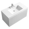 Kubebath BALLI40 Balli 39 3/4 Inch Modern Wall Mounted Single Sink Bathroom Vanity with Reinforced Acrylic Composite Top