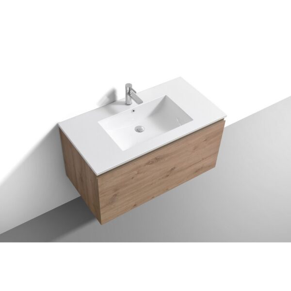 Kubebath BALLI40 Balli 39 3/4 Inch Modern Wall Mounted Single Sink Bathroom Vanity with Reinforced Acrylic Composite Top