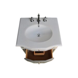 Chans Furniture BC-006 24 Inches Petite Mirrored Ashlie Single Sink Bathroom Vanity