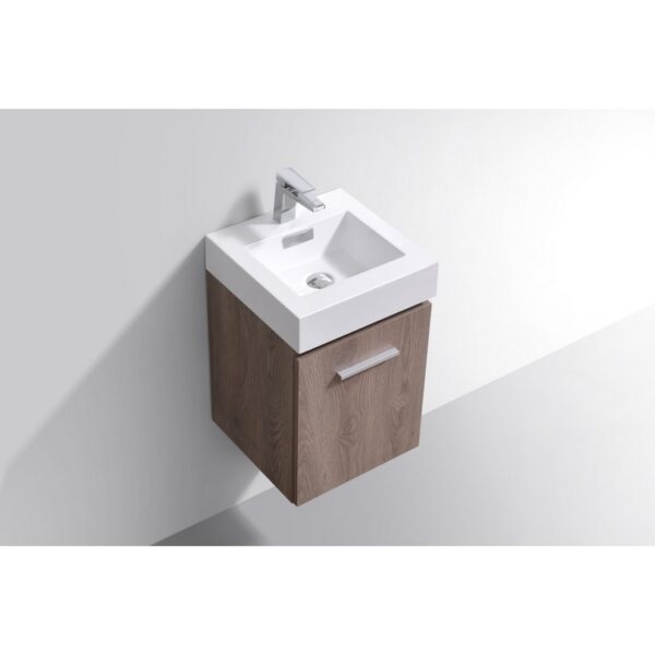 Kubebath BSL16 Bliss 16 Inch Wall Mount Single Sink Bath Vanity