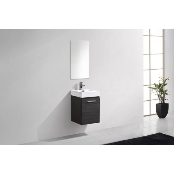 Kubebath BSL16 Bliss 16 Inch Wall Mount Single Sink Bath Vanity