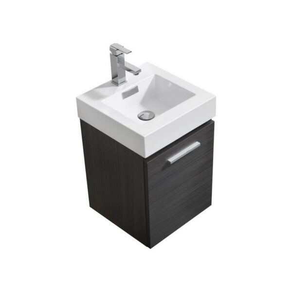 Kubebath BSL16 Bliss 16 Inch Wall Mount Single Sink Bath Vanity