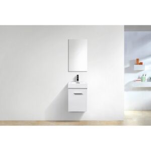 Kubebath BSL16 Bliss 16 Inch Wall Mount Single Sink Bath Vanity