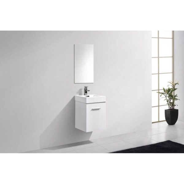 Kubebath BSL16 Bliss 16 Inch Wall Mount Single Sink Bath Vanity