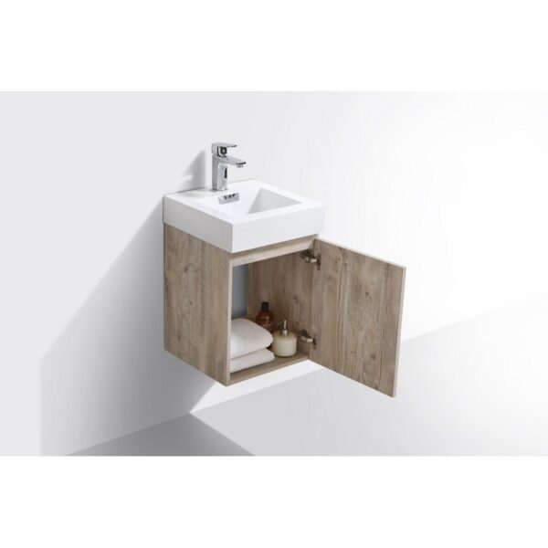 Kubebath BSL16 Bliss 16 Inch Wall Mount Single Sink Bath Vanity