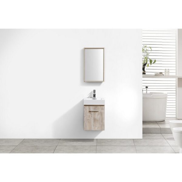 Kubebath BSL16 Bliss 16 Inch Wall Mount Single Sink Bath Vanity