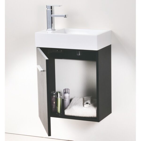 Kubebath BSL18 Bliss 18 1/4 Inch Wall Mount Single Sink Bath Vanity