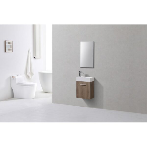 Kubebath BSL18 Bliss 18 1/4 Inch Wall Mount Single Sink Bath Vanity