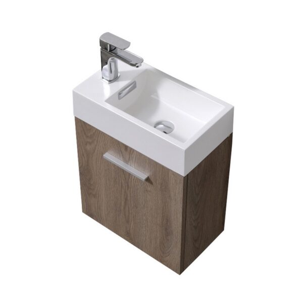 Kubebath BSL18 Bliss 18 1/4 Inch Wall Mount Single Sink Bath Vanity