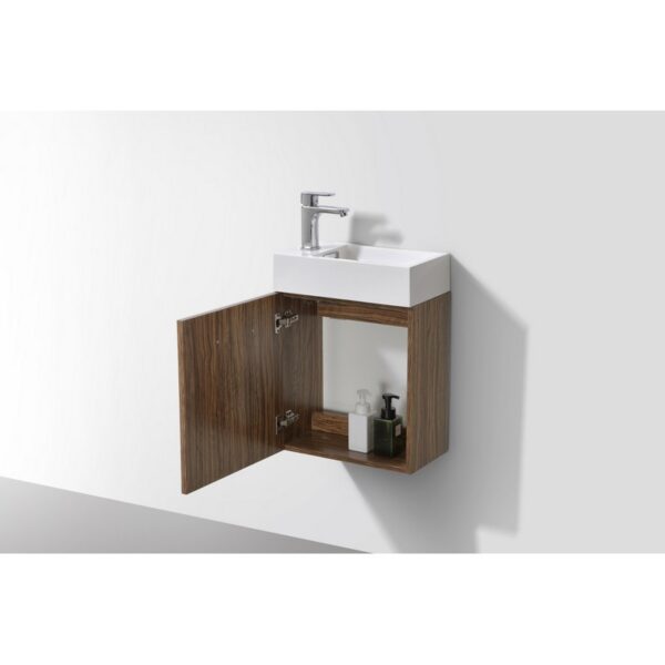 Kubebath BSL18 Bliss 18 1/4 Inch Wall Mount Single Sink Bath Vanity