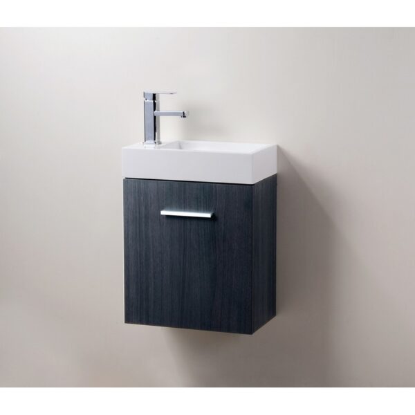 Kubebath BSL18 Bliss 18 1/4 Inch Wall Mount Single Sink Bath Vanity