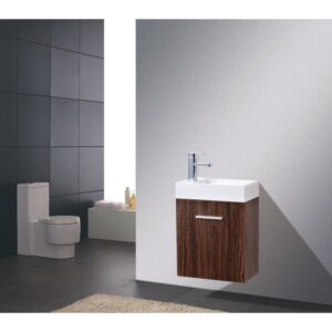 Kubebath BSL18 Bliss 18 1/4 Inch Wall Mount Single Sink Bath Vanity