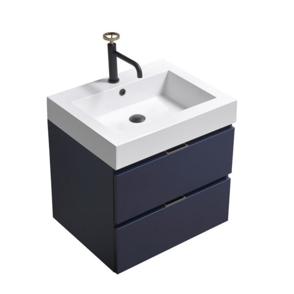 Kubebath BSL24 Bliss 23 5/8 Inch Wall Mount Single Sink Bath Vanity