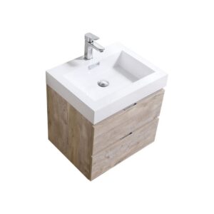 Kubebath BSL24 Bliss 23 5/8 Inch Wall Mount Single Sink Bath Vanity