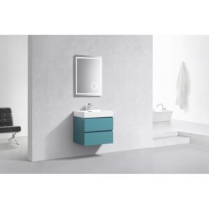 Kubebath BSL24 Bliss 23 5/8 Inch Wall Mount Single Sink Bath Vanity