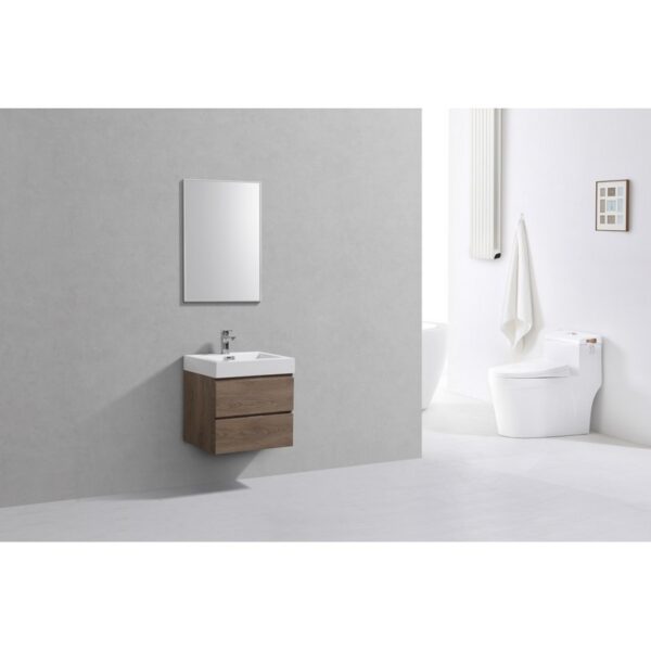 Kubebath BSL24 Bliss 23 5/8 Inch Wall Mount Single Sink Bath Vanity