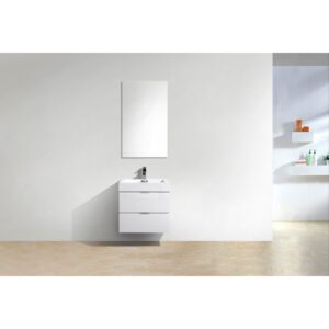 Kubebath BSL24 Bliss 23 5/8 Inch Wall Mount Single Sink Bath Vanity