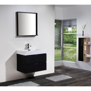 Kubebath BSL30 Bliss 29 1/2 Inch Wall Mount Single Sink Bath Vanity