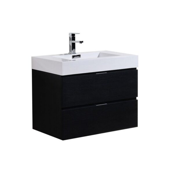 Kubebath BSL30 Bliss 29 1/2 Inch Wall Mount Single Sink Bath Vanity