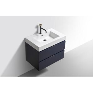 Kubebath BSL30 Bliss 29 1/2 Inch Wall Mount Single Sink Bath Vanity