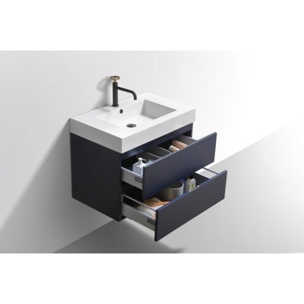 Kubebath BSL30 Bliss 29 1/2 Inch Wall Mount Single Sink Bath Vanity