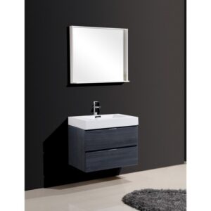 Kubebath BSL30 Bliss 29 1/2 Inch Wall Mount Single Sink Bath Vanity