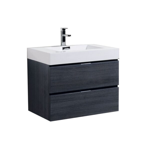 Kubebath BSL30 Bliss 29 1/2 Inch Wall Mount Single Sink Bath Vanity