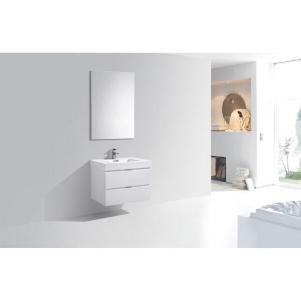 Kubebath BSL30 Bliss 29 1/2 Inch Wall Mount Single Sink Bath Vanity