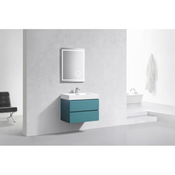 Kubebath BSL30 Bliss 29 1/2 Inch Wall Mount Single Sink Bath Vanity