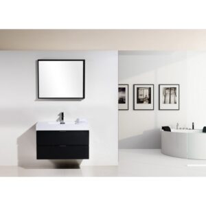 Kubebath BSL36 Bliss 35 1/2 Inch Wall Mount Single Sink Bath Vanity