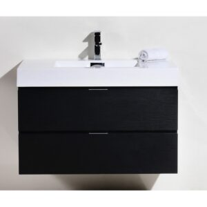 Kubebath BSL36 Bliss 35 1/2 Inch Wall Mount Single Sink Bath Vanity