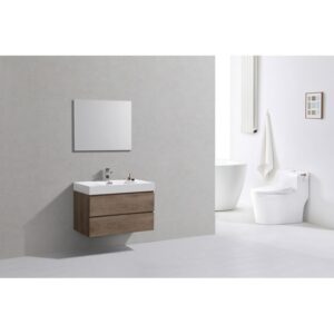 Kubebath BSL36 Bliss 35 1/2 Inch Wall Mount Single Sink Bath Vanity