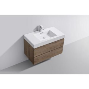 Kubebath BSL36 Bliss 35 1/2 Inch Wall Mount Single Sink Bath Vanity