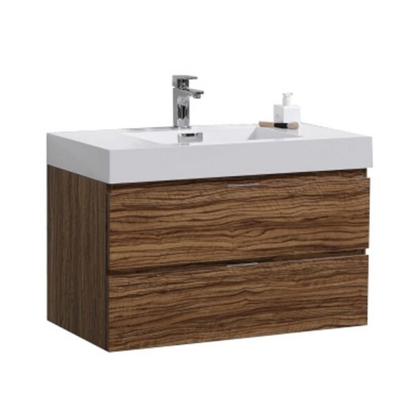 Kubebath BSL36 Bliss 35 1/2 Inch Wall Mount Single Sink Bath Vanity