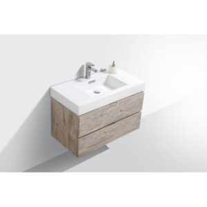 Kubebath BSL36 Bliss 35 1/2 Inch Wall Mount Single Sink Bath Vanity