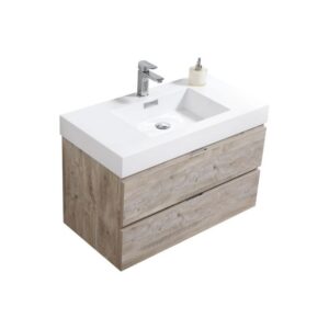 Kubebath BSL36 Bliss 35 1/2 Inch Wall Mount Single Sink Bath Vanity