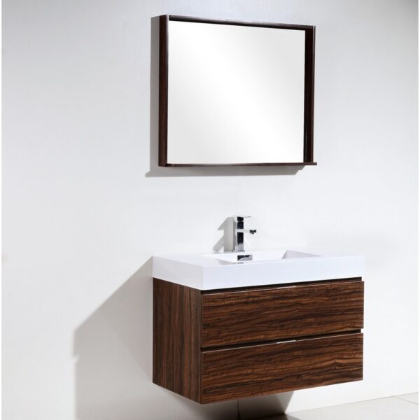 Kubebath BSL36 Bliss 35 1/2 Inch Wall Mount Single Sink Bath Vanity