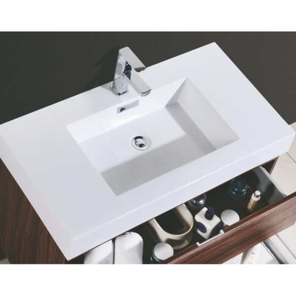 Kubebath BSL36 Bliss 35 1/2 Inch Wall Mount Single Sink Bath Vanity