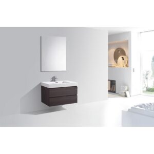 Kubebath BSL36 Bliss 35 1/2 Inch Wall Mount Single Sink Bath Vanity