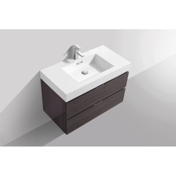 Kubebath BSL36 Bliss 35 1/2 Inch Wall Mount Single Sink Bath Vanity