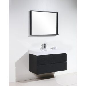 Kubebath BSL40 Bliss 39 1/2 Inch Wall Mount Single Sink Bath Vanity