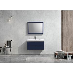 Kubebath BSL40 Bliss 39 1/2 Inch Wall Mount Single Sink Bath Vanity