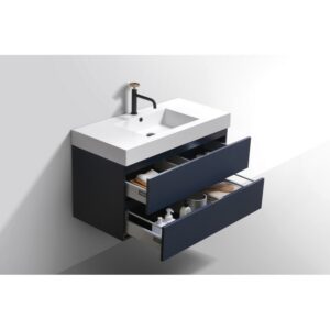 Kubebath BSL40 Bliss 39 1/2 Inch Wall Mount Single Sink Bath Vanity