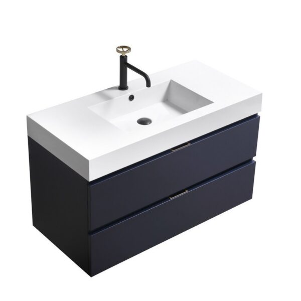 Kubebath BSL40 Bliss 39 1/2 Inch Wall Mount Single Sink Bath Vanity