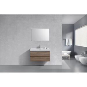 Kubebath BSL40 Bliss 39 1/2 Inch Wall Mount Single Sink Bath Vanity