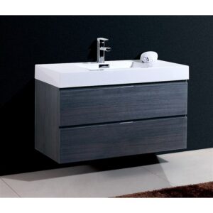 Kubebath BSL40 Bliss 39 1/2 Inch Wall Mount Single Sink Bath Vanity