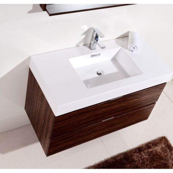 Kubebath BSL40 Bliss 39 1/2 Inch Wall Mount Single Sink Bath Vanity