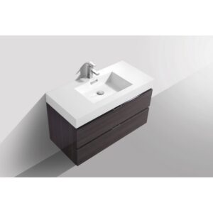 Kubebath BSL40 Bliss 39 1/2 Inch Wall Mount Single Sink Bath Vanity