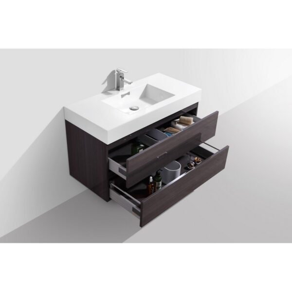 Kubebath BSL40 Bliss 39 1/2 Inch Wall Mount Single Sink Bath Vanity