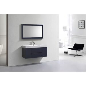 Kubebath BSL48 Bliss 47 1/4 Inch Wall Mount Single Sink Bath Vanity